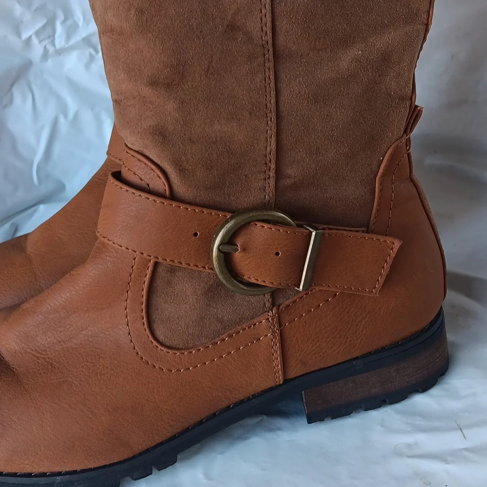 Daily Shoes Stylish Brown Knee-High Boots Womens 7.5